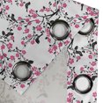 thumbnail image 4 of Ambesonne Cherry Blossom Grommet Curtain, Sakura Tree Bird, 50" x 120", Black Hot Pink White, 4 of 6
