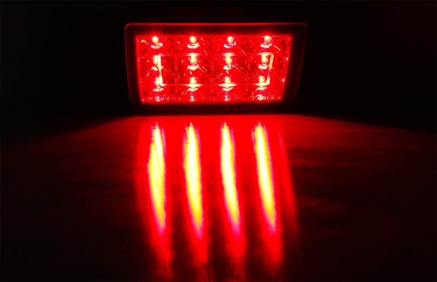 iJDMTOY Red Lens F1 Style LED Rear Fog Light Kit Fit 2011-up