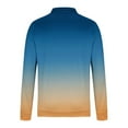thumbnail image 4 of LODIENY Big and Tall Regular Fit Ombre Shirts for Men Casual 1/4 Zip up Long Sleeve Stand Collar Pullover Sweatshirts Lightweight Trendy Athletic Tops Blue M, 4 of 5