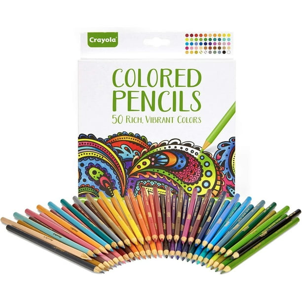 Lápices Crayola, coloreado adultos, actividades en casa, pack 50, multicolor