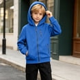 thumbnail image 4 of LIaqionyy Boys Cargo Hoodie Jackets Full Zip Long Sleeve Sweatshirt Activewear Fall Winter Outwear with Pockets, 4 of 8