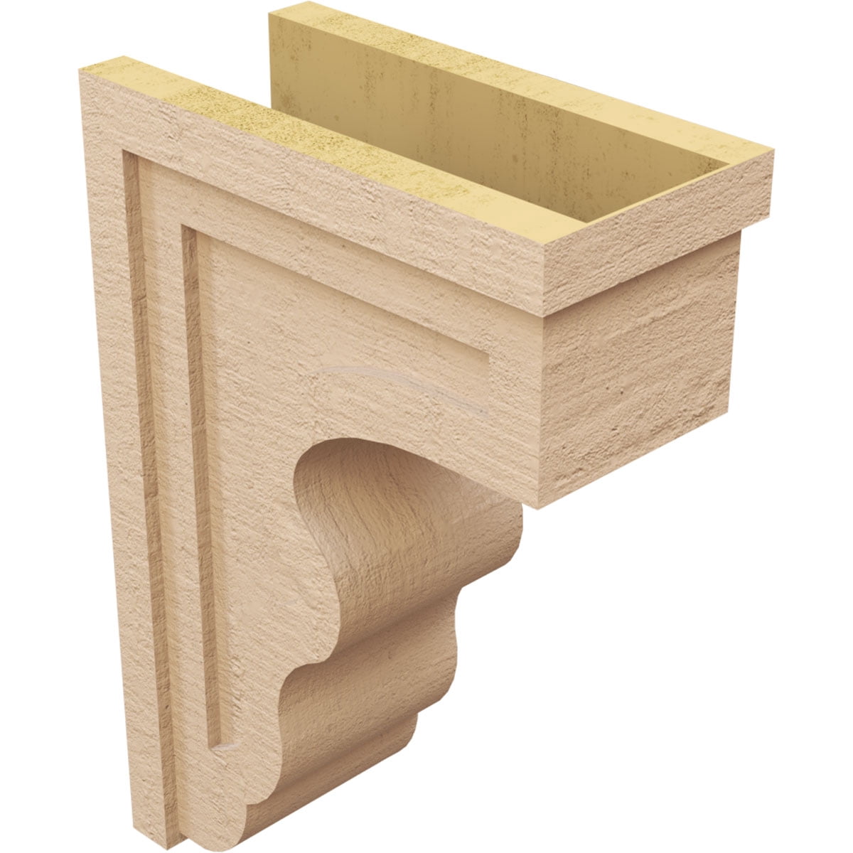 8"W x 16"D x 24"H Classic Highland Rough Cedar Woodgrain TimberThane Corbel, Primed Tan