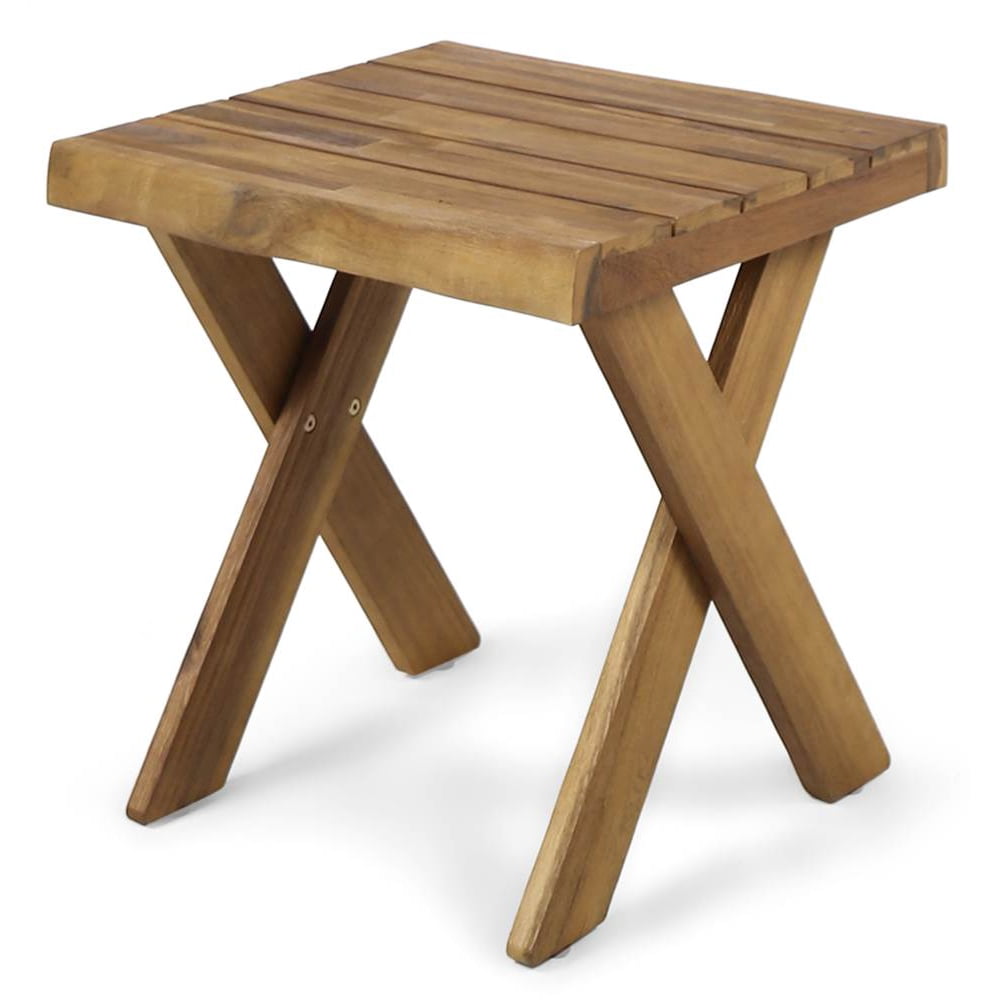 Outdoor Acacia Wood Side Table in Teak