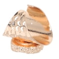thumbnail image 4 of Anillo de cristal chapado en oro con piedra irregular y áspera, joyería para mujer, 4 of 6