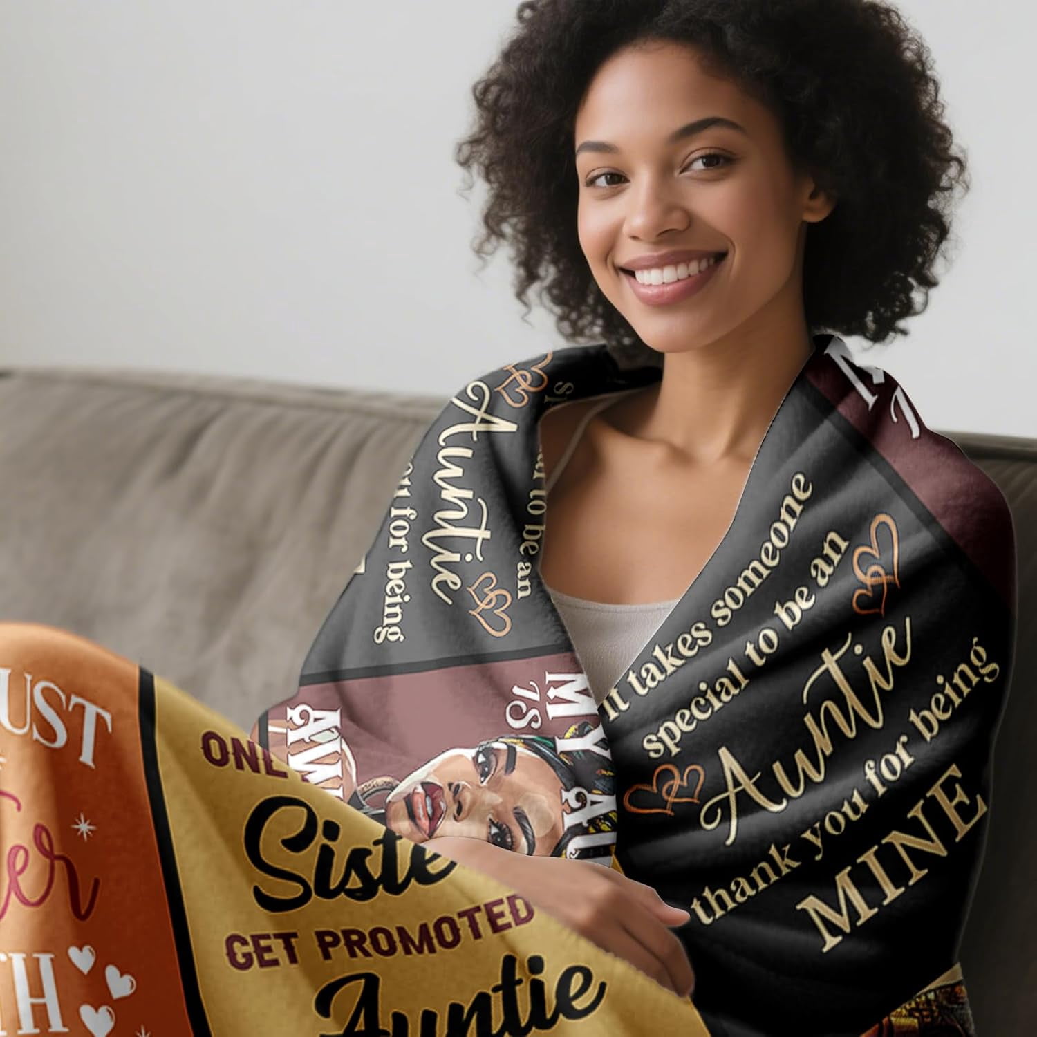 African American Aunt Gifts Blanket 60"X50", Black Aunt Birthday Gifts, Auntie Gift Ideas, Afro Encouragement Inspirational Gift for Auntie Women Mother 's Day