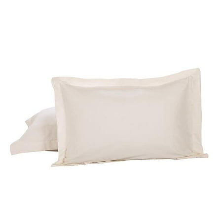 Flanged Sham - Lux Hotel FRE23602IVOR10 2Pk Microfiber Sham with 2 in. Flange Ivory - Standard/Queen