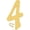 Brass, variant on Hy-Ko 4 inch Solid Brass House Number 5, Polished High-Luster Finish, Includes Mounting Nails
