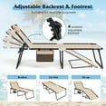 thumbnail image 4 of Topbuy Oversize Folding Chaise Lounge Portable Patio Sun Lounger with Adjustable Backrest Detachable Pillow & Pocket Beige, 4 of 9