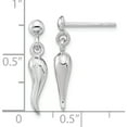 thumbnail image 3 of Sterling Silver Rh-Plated Polish Cz Italian Horn Dangle Post Earrings (19.8 X 4.2) Made In Thailand qe15651, 3 of 5