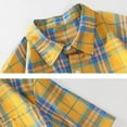 thumbnail image 6 of USNSM Mens Plus Size Button Down Flannel Shirts Long Sleeve Plaid Shackets Business Casual Blouse Top Yellow XXXL, 6 of 8