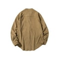 thumbnail image 3 of Iugvhana Men's Oversized Corduroy Long Sleeve Shirt Top Comfortable Casual Solid Loose Fit Button Pocket Lapel Shirt Khaki M, 3 of 8