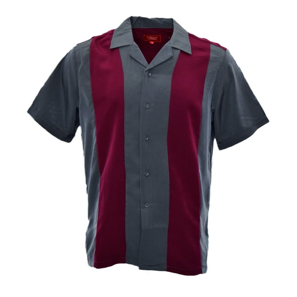 Maximos - Men's Shirt Two Tone Short Sleeve Button Down Casual Retro Bowling Shirts - Walmart ...