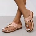 thumbnail image 2 of PEASKJP Women Casual Wedge Sandals Summer Open Toe Platform Sandals Demi Wedge Thong Sandal, 2 of 3