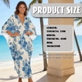 thumbnail image 7 of Xixirimido Blue Toile De Jouy Print Women’s Plus Size Beach Kaftan Dress V-Neck Batwing Sleeve Swimsuit Cover Up Flowy Caftan Dress for Pool, Cruise & Resort Wear, 7 of 7
