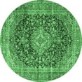 thumbnail image 1 of Ahgly Company Indoor Round Medallion Emerald Green Traditional Area Rugs, 4' Round, 1 of 4