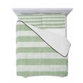 thumbnail image 7 of Quilts Twin Size Bedding Set, Sage Green Striped Lightweight Quilted Comforter, Farmhouse Vintage Stripes Soft Reversible Bedspread Coverlet with Pillow Covers for All Season, 68" x 86", 7 of 7