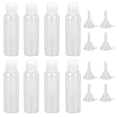 thumbnail image 1 of Botella de viaje para cosméticos, minienvases de plástico vacíos transparentes con 8 embudos para loción de Perfume, 100ml, 8 Uds., 1 of 8