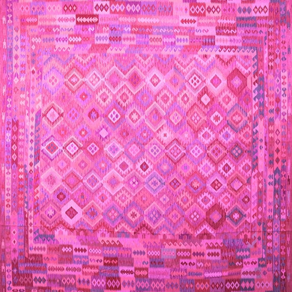 Ahgly Company Indoor Square Southwestern Pink Country Area Rugs, 3' Square