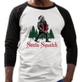 thumbnail image 2 of Santa-Squatch Three-Quarter Raglan Sleeve Baseball Shirt Unisex Medium White/Black, 2 of 5