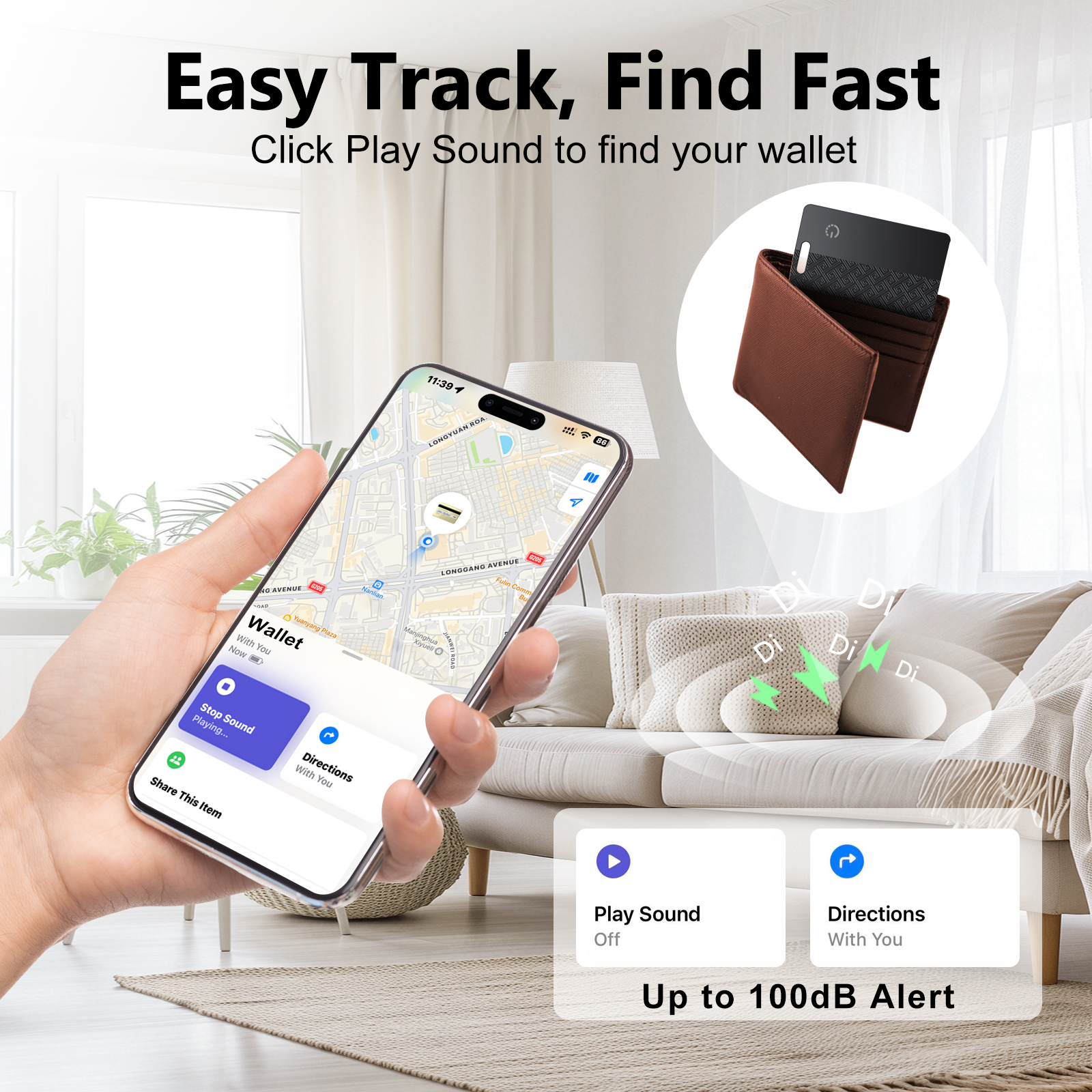 Jarbooer Wallet Tracker Card 2-Pack with Apple Find My photo 7