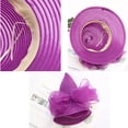 thumbnail image 4 of Mengen Women's Organza Tea Party Wedding Hat UV Protection Wide Brim Sun Hat/Deep Purple, 4 of 4