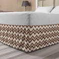thumbnail image 1 of Tan Bed Skirt, Classic and Fashionable Chevron Zigzag Pattern Waves Geometric Retro Style Tiling, Elastic Bedskirt Dust Ruffle Wrap Around for Bedding Decor, 4 Sizes, Brown and Tan, by Ambesonne, 1 of 2