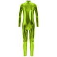 thumbnail image 6 of iiniim Girls Long Sleeve Shiny Metallic Jumpsuit Dance Gymnastics Leotard Bodysuits Unitard Dancewear Green 4-6, 6 of 6