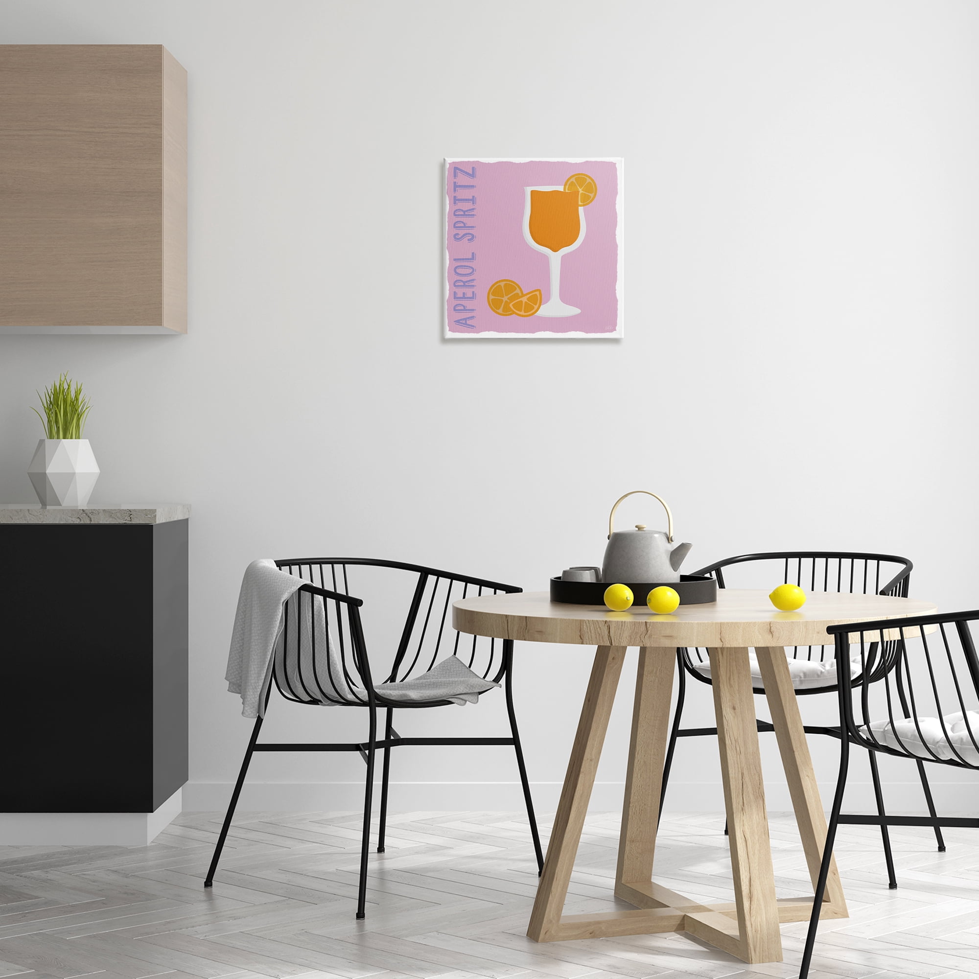 Stupell Industries Aperol Spritz Cocktail Food & Beverage Painting Wrapped Canvas Art Print Wall Art, 17 x 17