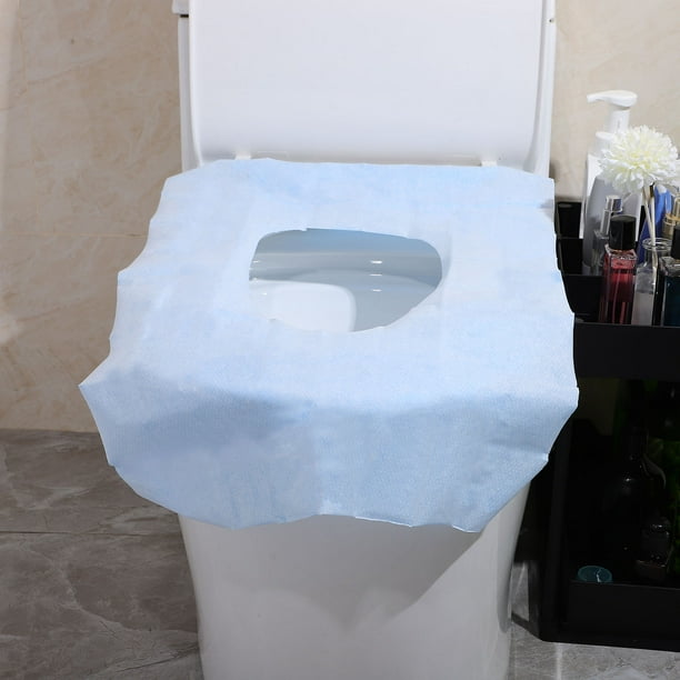 unbranded 60Ud Fundas Portátiles Para Asiento De Inodoro Azul Desechables Y Prácticas