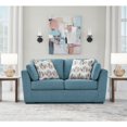 thumbnail image 4 of Roundhill Furniture Clareen 3-Piece Living Room Set, Sofa Loveseat and Cutler Chair, Teal, 4 of 11