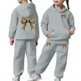 thumbnail image 3 of Boys Tracksuit Sets Size 8 Bow Graphic Sweatshirt and Pants Warm Up Suit Loose Fit Hoodie Sets 2 Pieces Sweatsuits for Boys Back To School Clothes, 3 of 7
