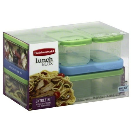 Rubbermaid LunchBlox 7-Piece Modular Entree Food Containers with Blue Ice Snap-Ins