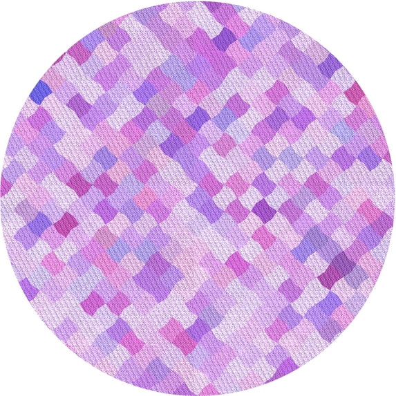 Ahgly Company Indoor Round Patterned Heliotrope Purple Area Rugs, 8' Round