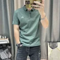 thumbnail image 3 of Camiseta Polo Hombre Dibujos Top Slim Fit con Cuello Camisetas Masculinas Ropa de Calle Verde Ropa de Lino Elegante Manga Corta de Un Cuarto, 3 of 5