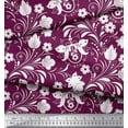 thumbnail image 1 of Soimoi Poly Georgette Fabric Leaves & Floral Clip Art Print Fabric by Yard 52 Inch Wide, 1 of 3