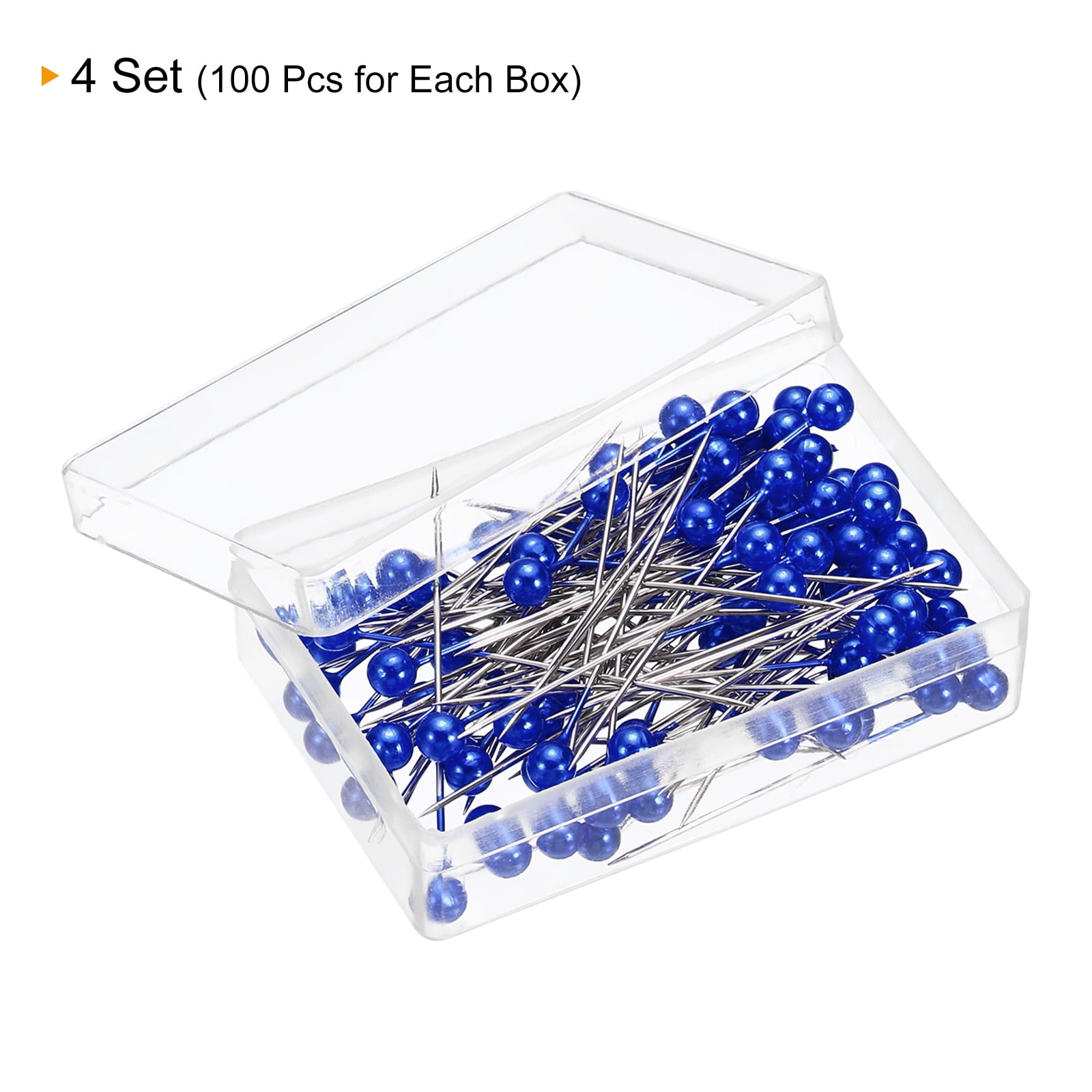 Unique Bargains Pearlized Sewing Pins Set Stainless Steel Ball Head Needle Blue 4 Sets