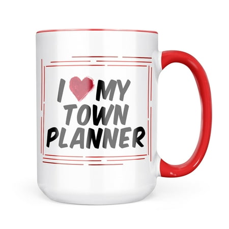 

Neonblond I heart love my Town Planner Mug gift for Coffee Tea lovers