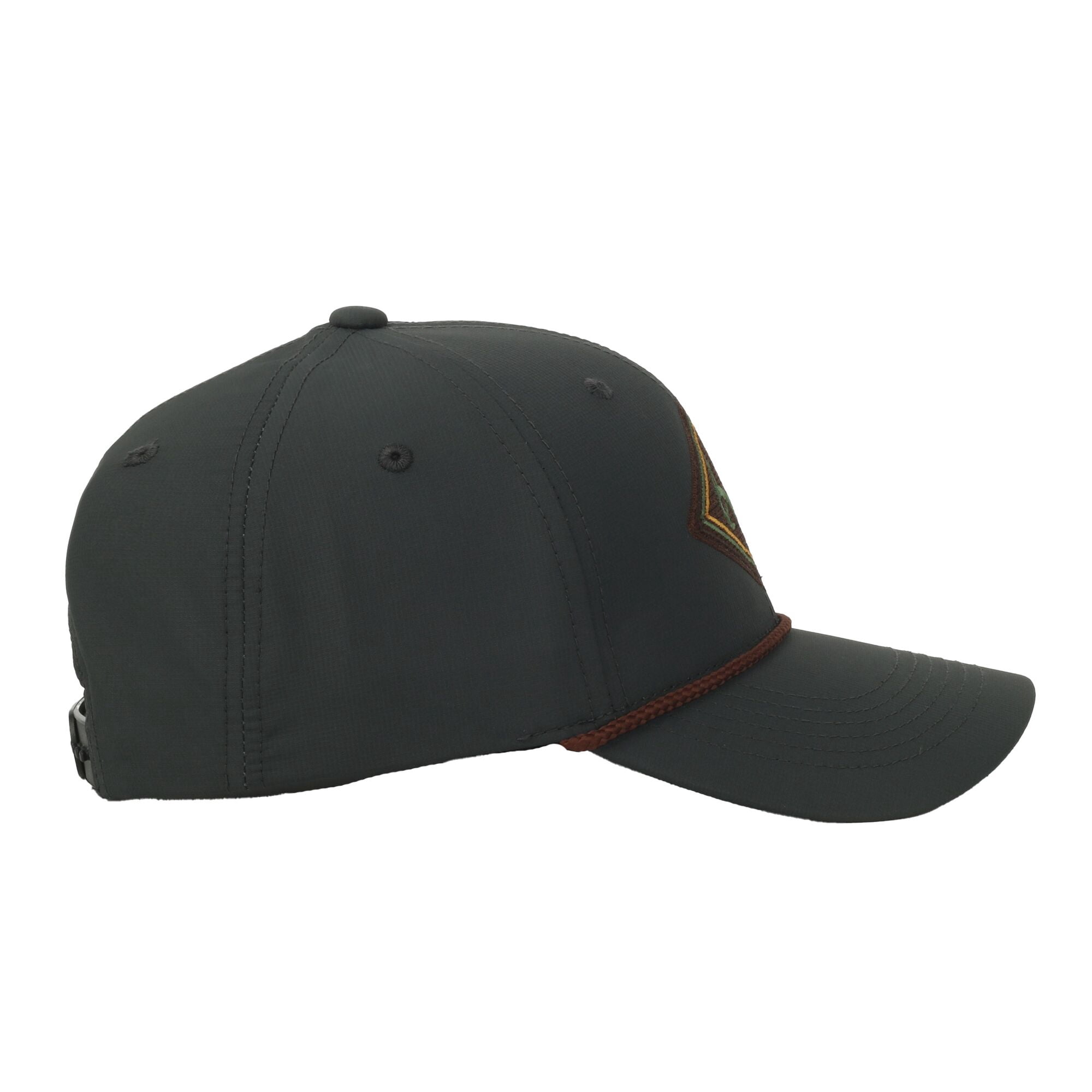 Realtree® Graphite 6-Panel Cap – Structured Full Fabric with Cord, Snapback, One Size