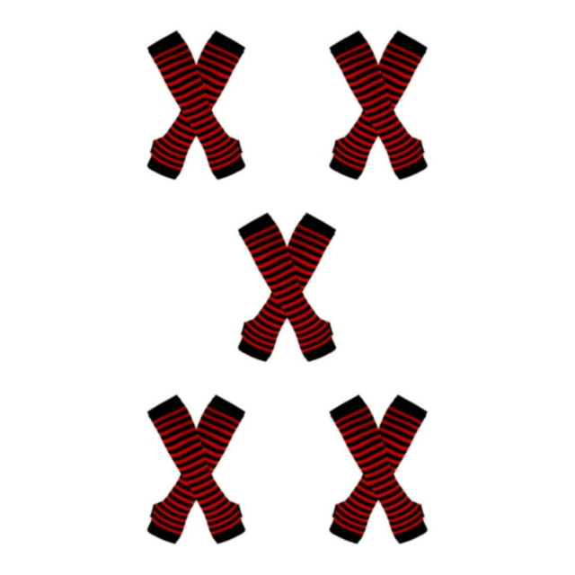 Decodeary Bas Longs Confortables et Faciles à Porter avec Cuisses Épaisses en Polyester Faciles à Assortir Grand Application Rouge et Noir 5ensemble