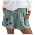 thumbnail image 3 of Trendfront Women's High Waisted Dandelion Graphic Print Shorts Loose Fit with Pockets Casual Summer Everyday Shorts, 3 of 3