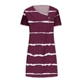 thumbnail image 3 of yillto Womens Striped Dress V Neck Buttons Short Sleeve Summer Causal Business Midi Dresses for Work Office, 3 of 5
