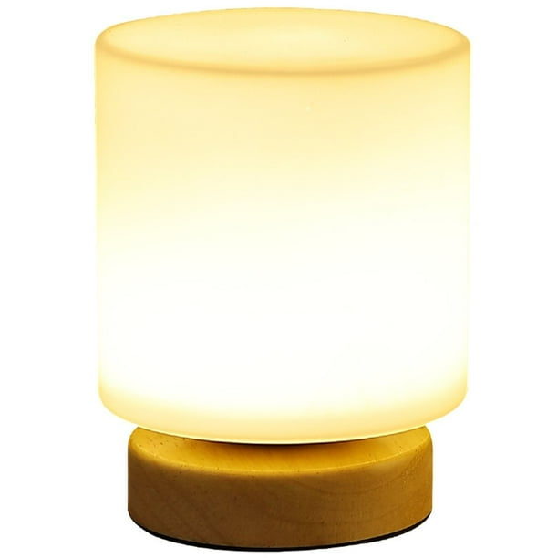 Lámpara de Noche LED de Madera Maciza con Conexión USB para Decoración de Estudio, Dormitorio o Mesilla de Noche. Iluminación Ambiental.
