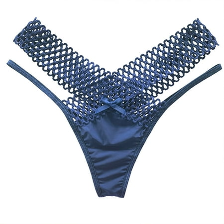 BSDJILFG Thongs for Women Seamless Lace Panties Low Cut Soft Ice Silk Criss Cross Sheer Cute Underwear Savings