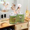 thumbnail image 3 of Yayeee 2 Pack Qtip Holder Bathroom Cotton Swab Canister with Lid Clear Dispenser Set, Green Martini Glass, 3 of 6