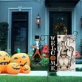 thumbnail image 5 of Welcome Halloween Mummy Gnome Small Decorative Garden Flag, Scary Spider Web Bat Yard Lawn Outside Decor, Jack O Lantern Pumpkin Burlap Outdoor Home Decoration Double Sided 12.5 x 18, 5 of 6