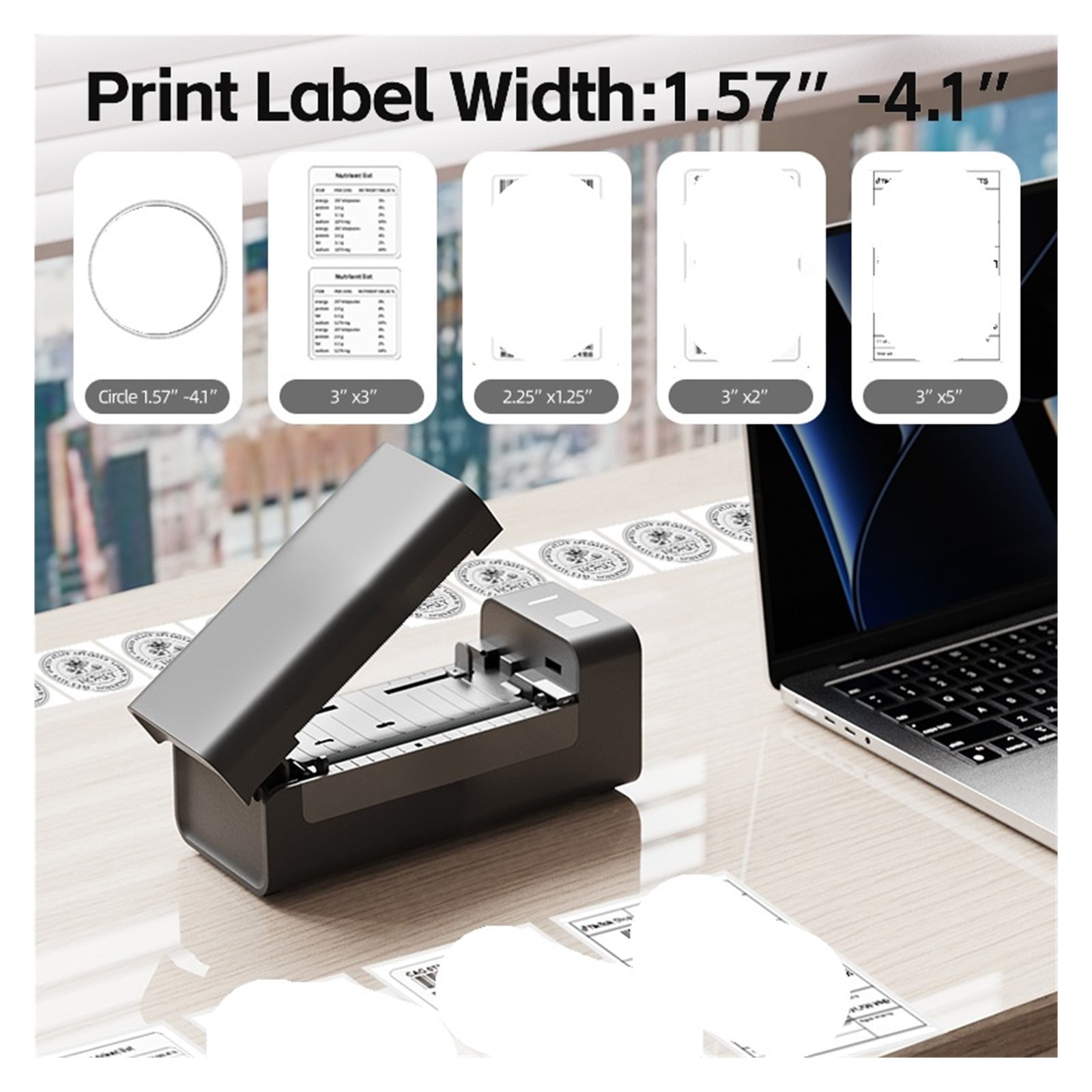 Bluetooth Thermal Label Printer Small Wireless Shipping Label Printer Portable Maker Compatible