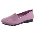 thumbnail image 6 of Loafers for Women Knitted Mesh Moccasins Flat Shoes Comfortable Slip on Casual Breathable Walking Shoes Pink Size 6, 6 of 6