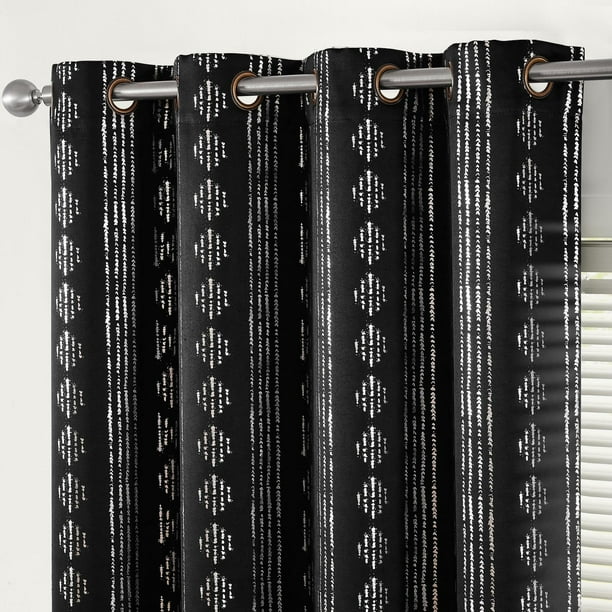 Cortinas Jinchan Blackout 95% Boho 244 cm Navidad Plata
