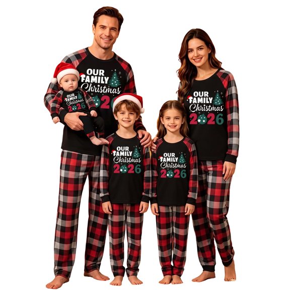 Caixia Family Matching Pajama Set Christmas Family Matching Pajama Set Long Sleeve Top And Pants Matching Styles for The Whole Family Snug Fit Keeps You Warm All Night