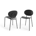 thumbnail image 1 of Side Dining Chair, Set of 2, Plastic, Metal Steel, Black, Modern Contemporary Urban Design, Kitchen Room Cafe Bistro Restaurant Hospitality, 1 of 10